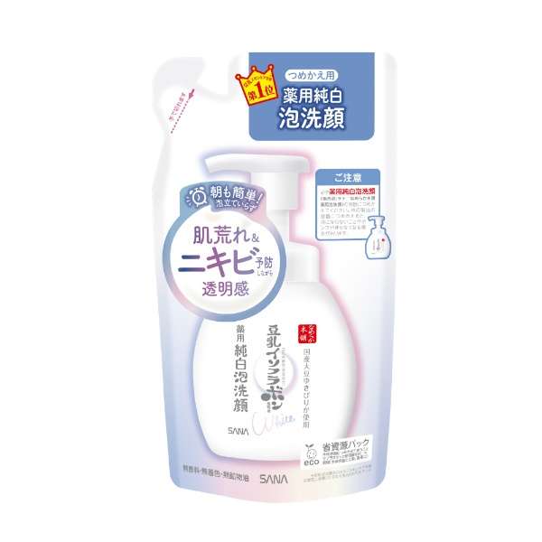 [Refill] NAMERAKA HONPO - Cleansing foam with soy milk for sensitive and acne-prone skin 180ml [With alcohol]