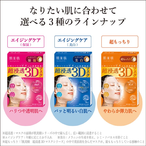 Hadabisei Super Penetration 3D Mask, Ultra Moisturizing, 4 Sheet Masks [With Alcohol]