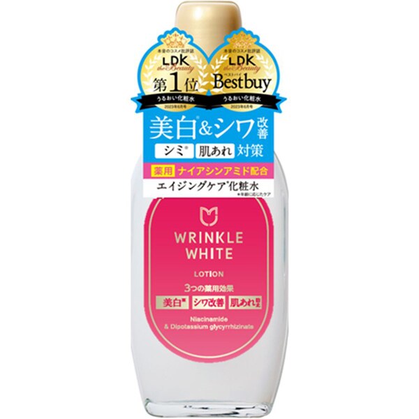 Wrinkle White Medicated Lotion – Anti-Aging & Brightening Formula with Niacinamide, CICA, Q10 and Ceramide 170 ml [Alcohol-free]