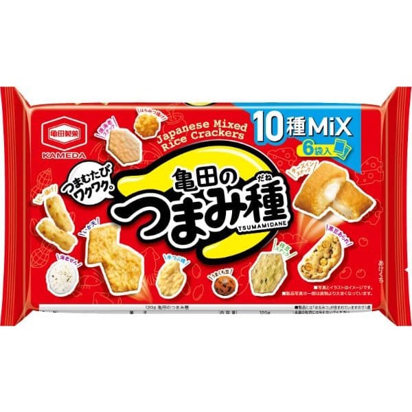 Kameda Seika Tsumami-dane Snack Mix – 10 Flavor Japanese Rice Crackers (120g)