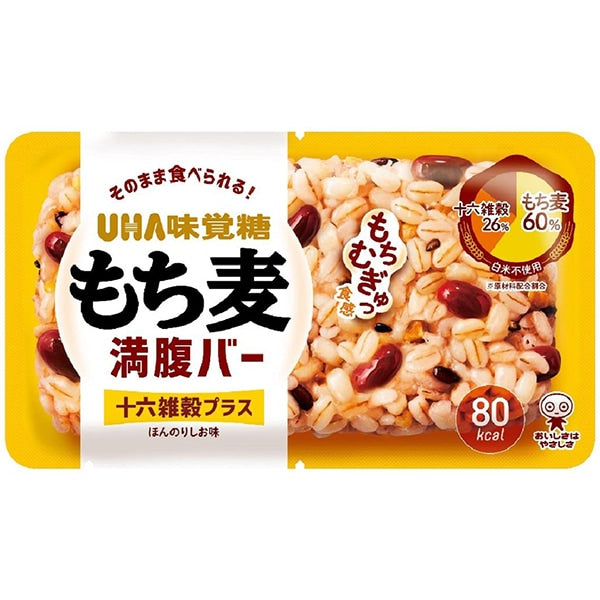 UHA Mikakuto Mochimugi Manpuku Bar 16 Grains Plus – Chewy Barley Health Snack 55g