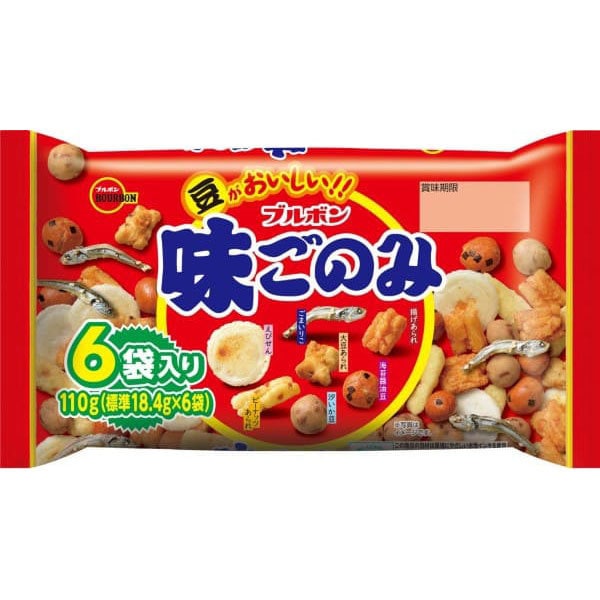 Bourbon Ajigonomi Family Snack Mix – Japanese Rice Crackers & Beans (110g)