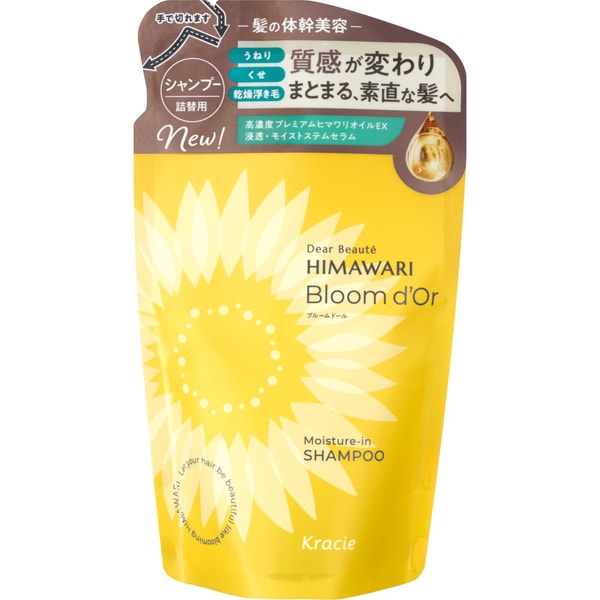 Himawari Bloom d’Or Moisture In Shampoo Refill 330 mL – Amino Acid Care for Smooth, Manageable Hair [Alcohol-free]