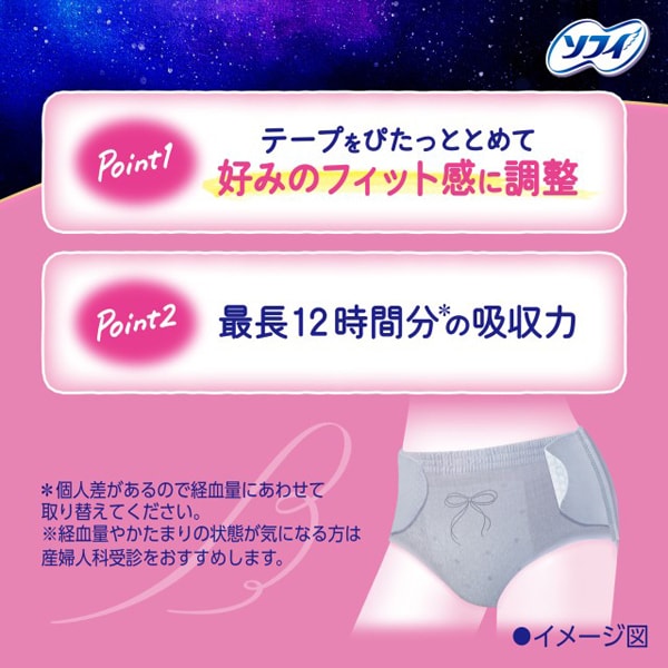 Unicharm SOFY Super Sound Sleep Easy-Change Menstruatie Shorts – M–L, 7 Stuks | Wegwerp Periode Ondergoed
