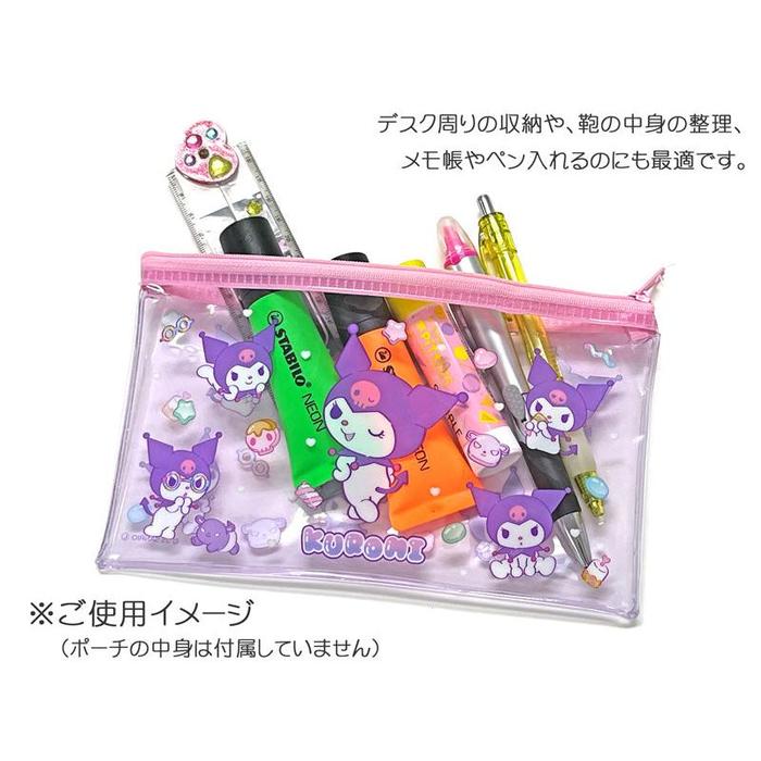 Sanrio Kuromi Clear Pouch – PVC Zipper Case for Travel, Office & Everyday Use