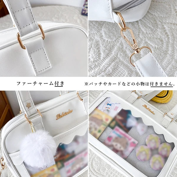 Ita Bag 2WAY School Shoulder Bag – PU Leather Clear Design, A4 Size | Oshikatsu Bag