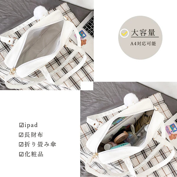 Ita Bag 2WAY School Shoulder Bag – PU Leather Clear Design, A4 Size | Oshikatsu Bag