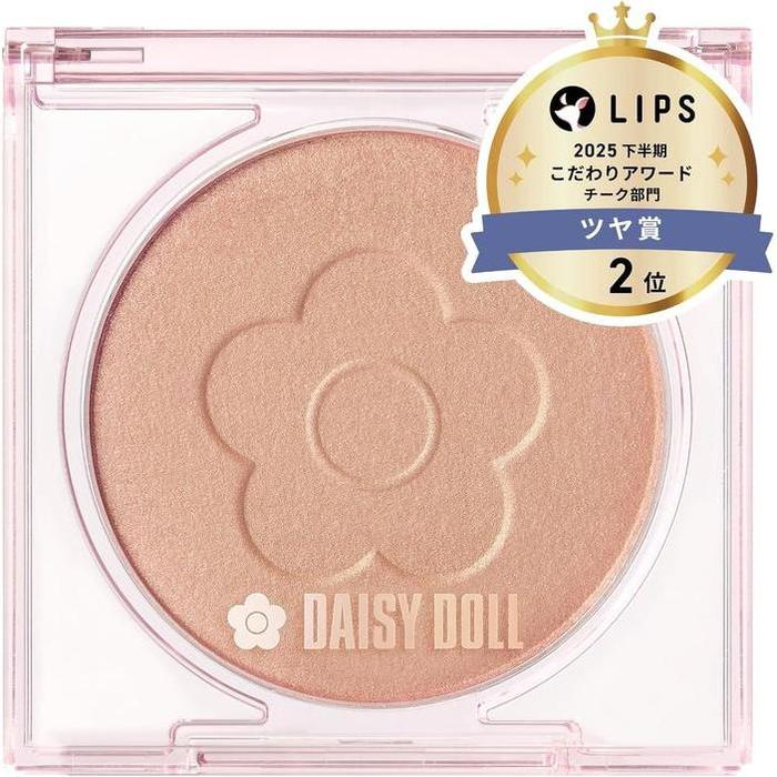 DAISY DOLL by MARY QUANT Powder Blush – Soft Focus, Buildable Color, Glossy Natural Finish [Alcohol-free]