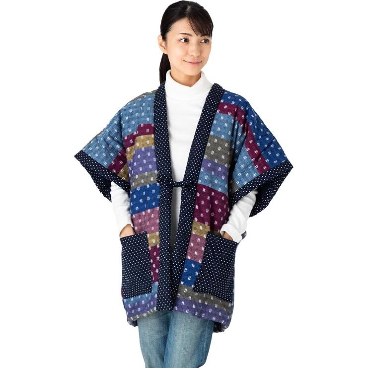 Watanosato 女士久留米半天 – 隨機拼布夜行服風格，日本製造