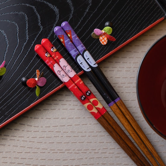 Spirited Away Bo/Yu and Kaonashi Painted Bamboo Chopsticks (21cm)