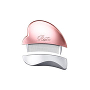 Peigne et outil de massage GUA SHA ReFa HEART COMB à double sens en chrome.
