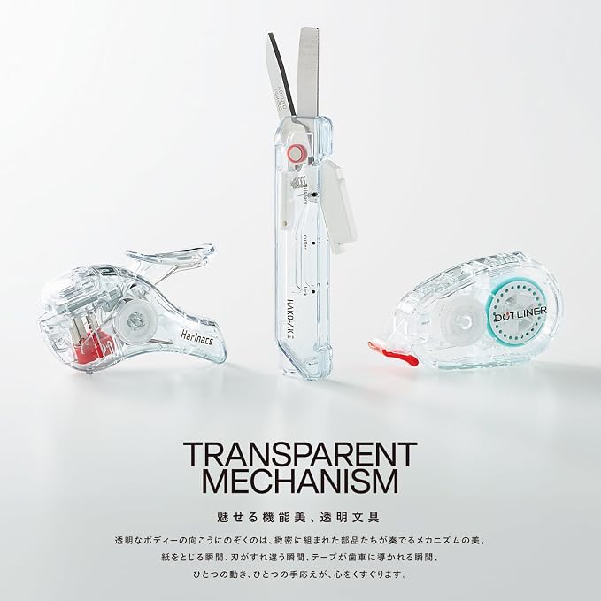 KOKUYO Hacoake 2-Way Portable Scissors – Standard Blade Transparent Mechanism, 4 Colors