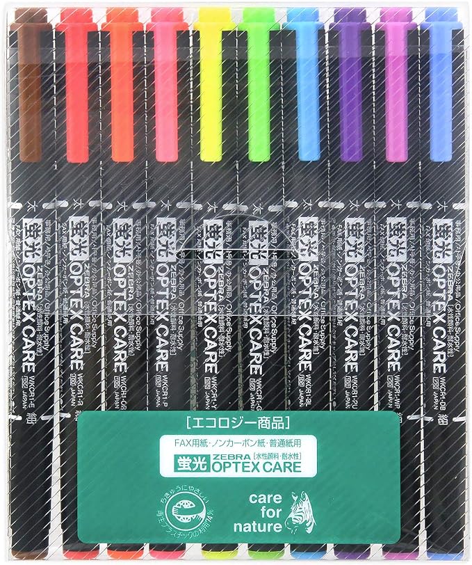 ZEBRA Optex Care Highlighter – 10-Color Set