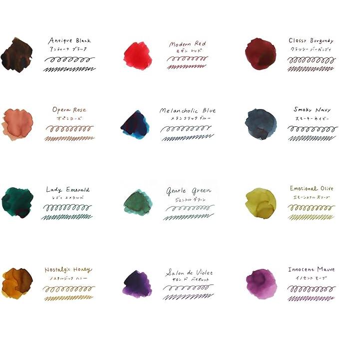 Teranishi Guitar Taisho Roman Haikara Fountain Pen Ink – 40 ml, 12 Colors