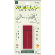 MIDORI XS Compact Punch – Foldable 2-Hole Punch, Enji