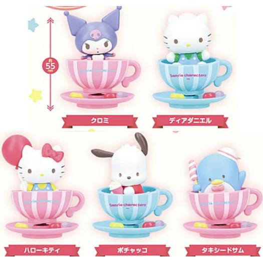 Shaky! Sanrio Characters Coffee Cup Gashapon – Complete 5 - Gacha-Gacha Capsule Toy-Piece Set