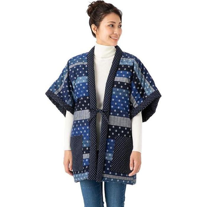 Watanosato Women's Kurume Hanten – Random Patchwork Yakko Style, Made in Japan