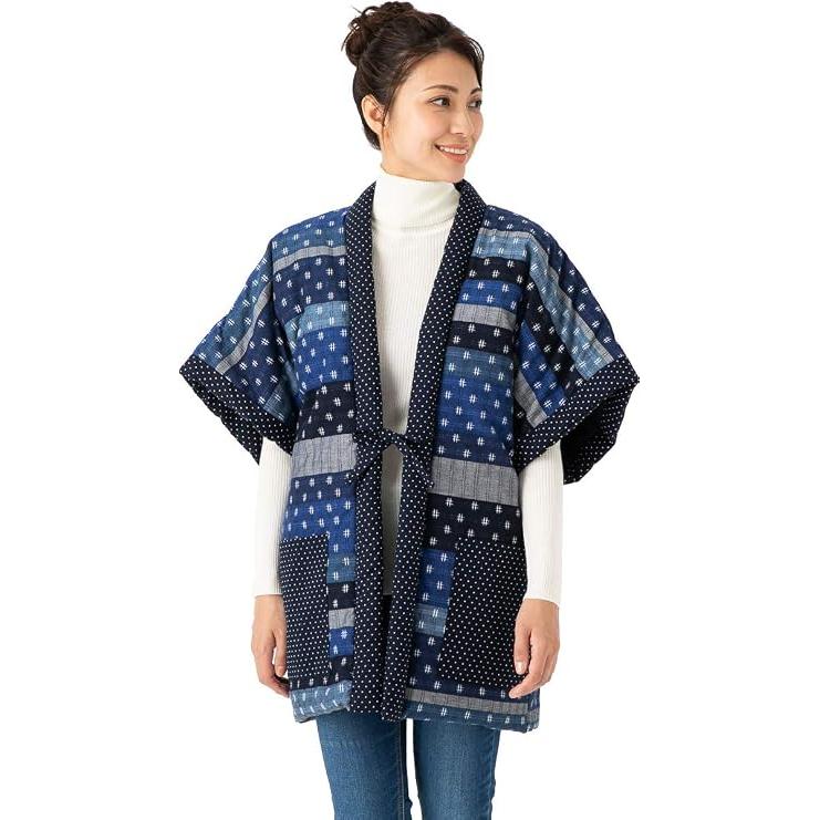 Watanosato 女士久留米半天 – 隨機拼布夜行服風格，日本製造