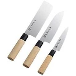 Noshu Sonroku japansk kjøkkenkniv 3-delt sett – Santoku, Nakiri & Petty