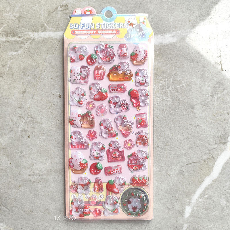 Berry Puffy 3D Clear Sticker Sheet