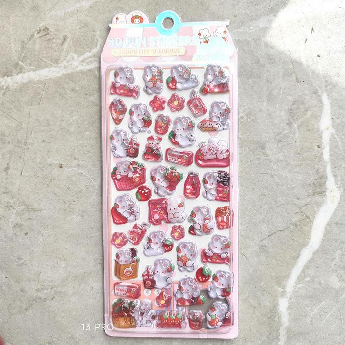 Berry Puffy 3D Clear Sticker Sheet