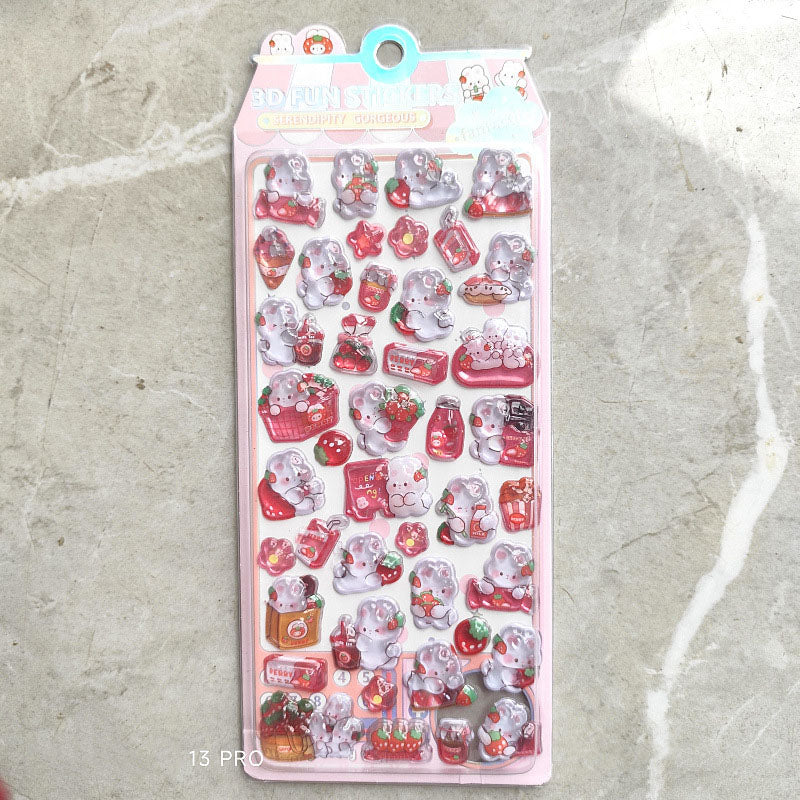 Berry Puffy 3D Clear Sticker Sheet