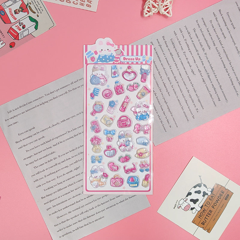 BTD&ENGI Animal Clear Puffy Sticker Sheet