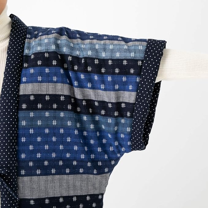 Hanten Kurume pour femmes Watanosato – Style Yakko en patchwork aléatoire, fabriqué au Japon