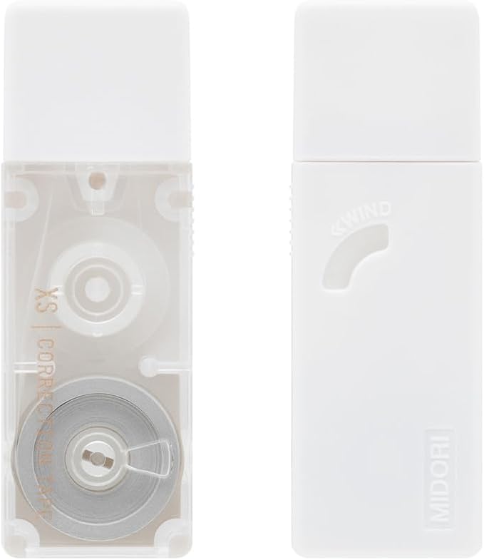 Ruban correcteur MIDORI XS – 5 mm × 4,2 m, Blanc, Ensemble de 2