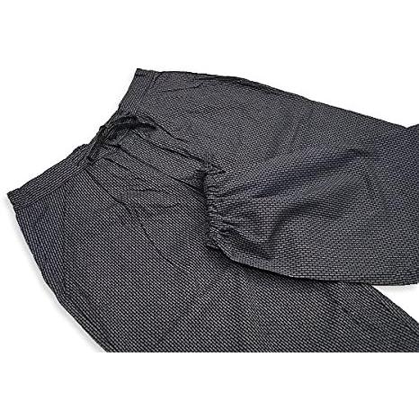 Hiryu Sashiko Weave Samue – Herren Japanisches Arbeitskleidung Set, Dunkelgrau