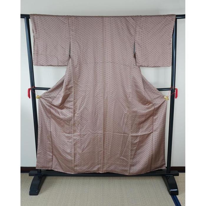 Vintage Kimono – Brown with traditional Japanese asanoha pattern, For Height 155-165cm (maximum height for those who don't require an ohashori)