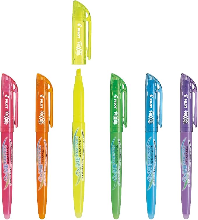 Surligneur Effaçable PILOT FriXion Light – Ensemble de 6 Couleurs Classiques