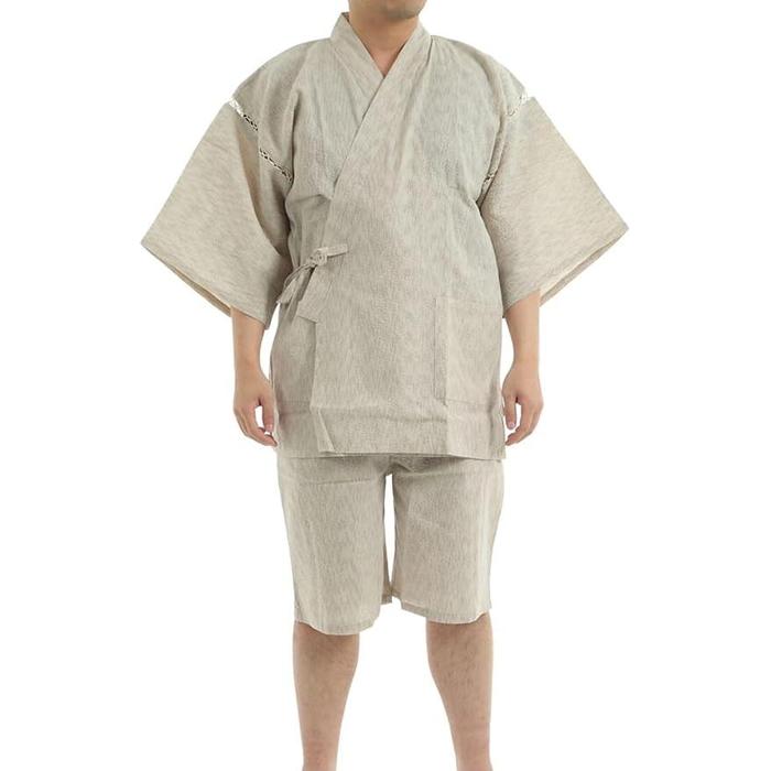 EDOTEN Shijira Jinbei Set – Breathable Cotton, Traditional Japanese Summer Loungewear for Men, Lightweight & Cooling (7 Colors, Sizes M–5L)