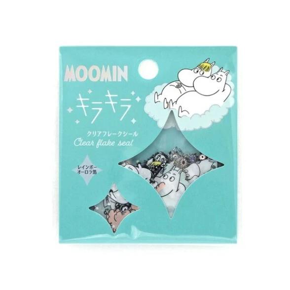 World Craft MOOMIN Glitter Clear Flake Stickers – 3 Designs