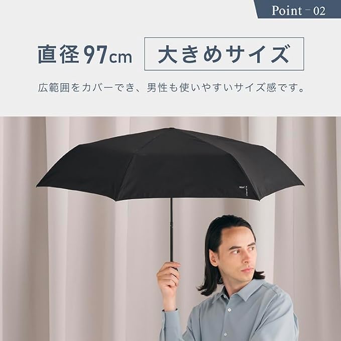 Wpc. Classic Shape-Memory Folding Umbrella – Easy-Fold Rain Umbrella, 4 Colors