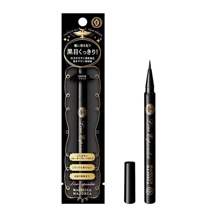 MAJOLICA MAJORCA Line Expander Liquid Eyeliner 0.5mL – Ultra-Fine Tip, Dense Color, 12-Hour Wear, Waterproof & Warm-Water Removable［Alcohol-free]