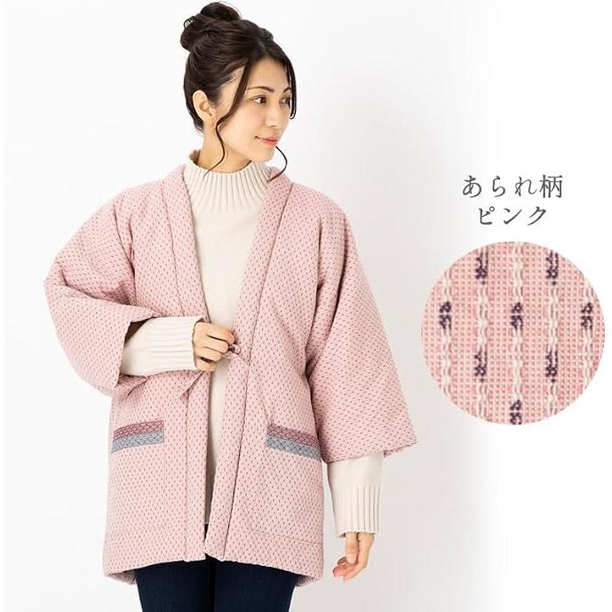 Watanosato Women's Kurume Dobby Hanten 8080 – Cotton-Filled Japanese Winter Jacket, 6 Designs