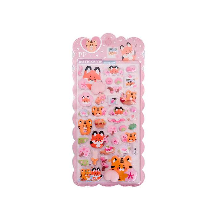 3D Puffy Animal Stickers – 1 Sheet (8 Designs Available)