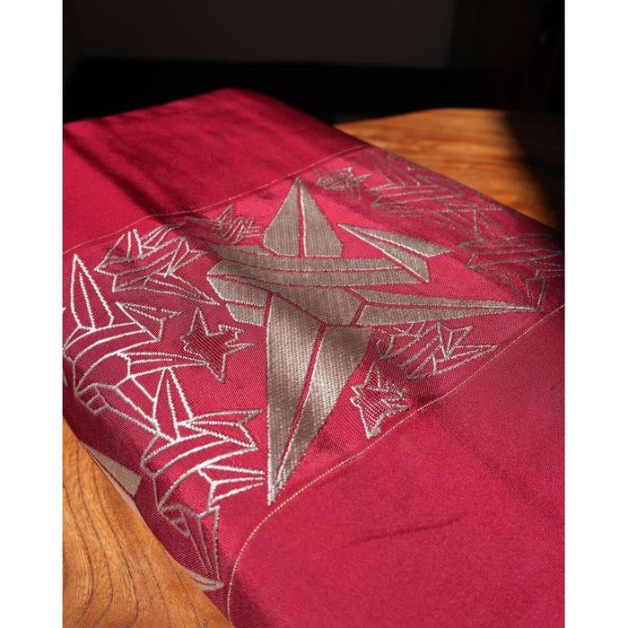 Vintage Japanese Nagoya Obi Belt – Red with paper Crane Pattern