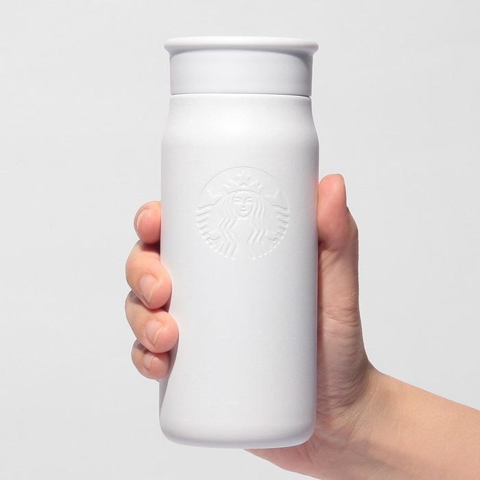Starbucks Recycled Stainless Steel Mini Bottle Matte White 355ml