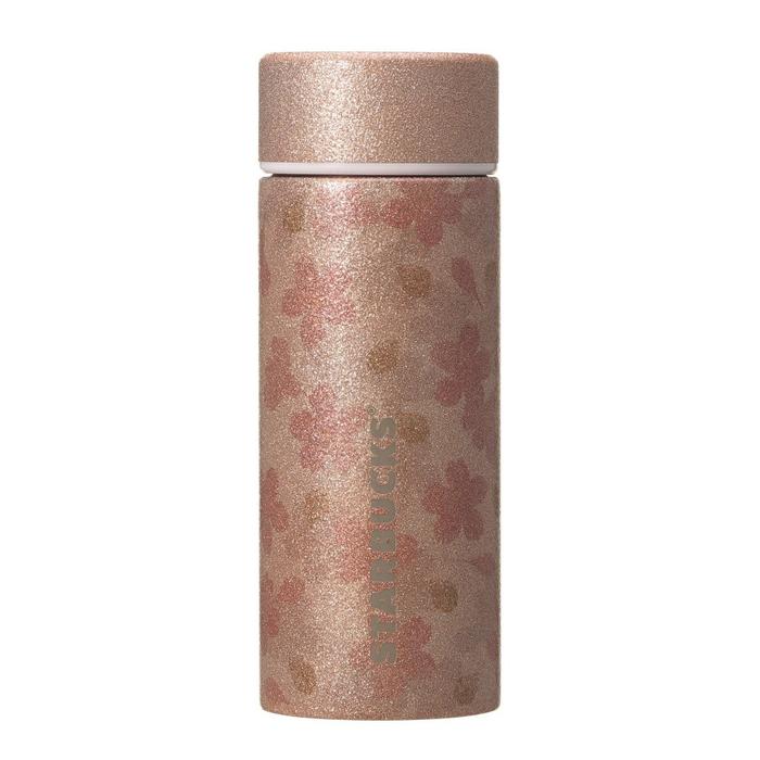 Starbucks Japan Sakura 2026 Glitter Pink Beige Stainless Steel Bottle 355ml – Cherry Blossom Insulated Limited Edition