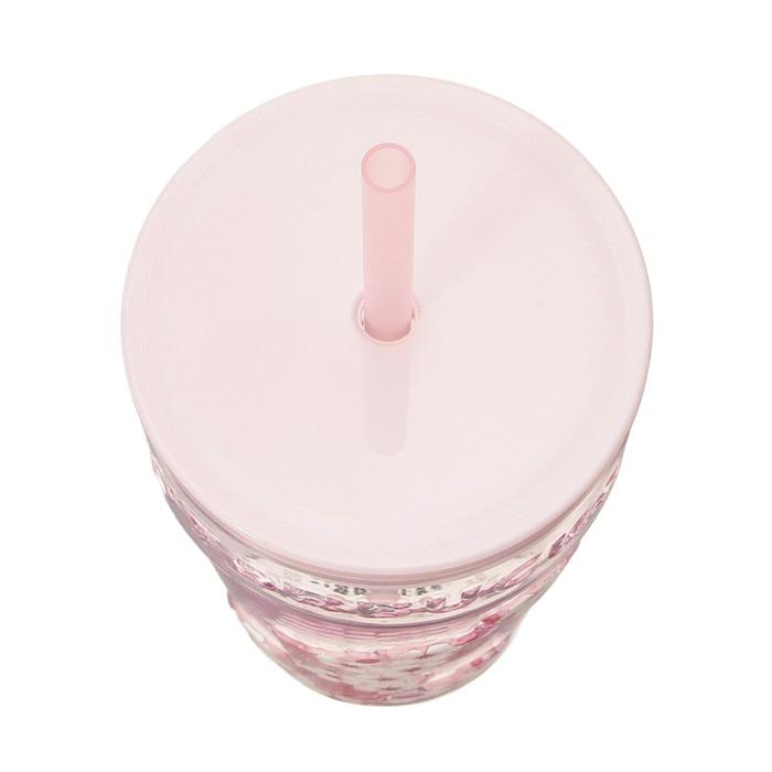 Starbucks Japan Sakura 2026 Glass Tumbler Pink 473ml with Lid & Straw – Cherry Blossom Limited Edition