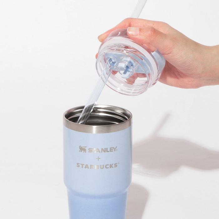 Starbucks Japan Sakura 2026 STANLEY 3-Way Stainless Steel Tumbler Shiny Airy Blue Gradient 414ml – Limited Edition