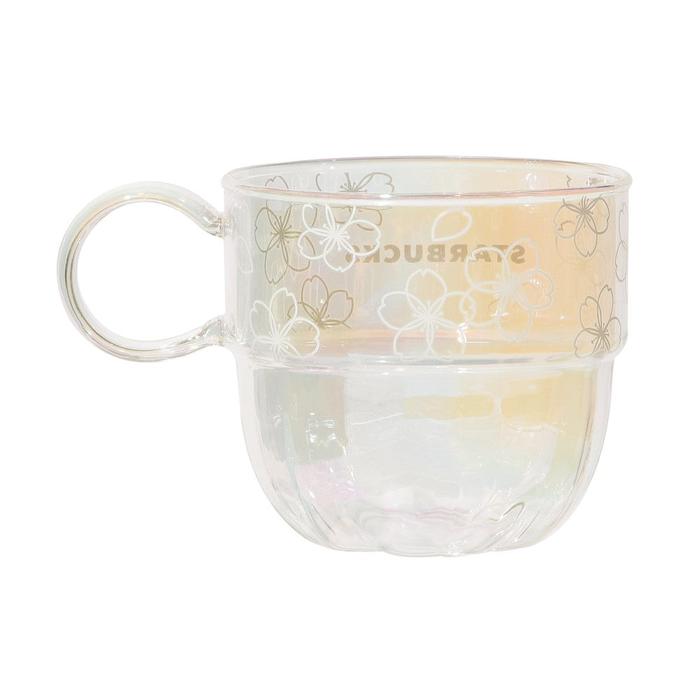 Starbucks Japan Sakura 2026 Heat-Resistant Glass Mug Raster 355ml – Rainbow Reflection Limited Edition