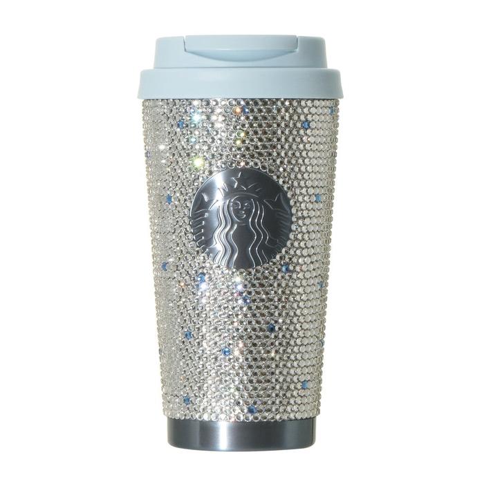 Starbucks Japan Sakura 2026 Stainless Steel Tumbler Rhinestone Airy Blue 473ml – Sparkling Limited Edition