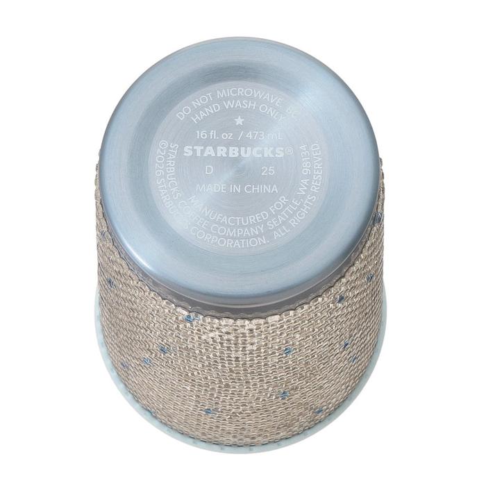 Starbucks Japan Sakura 2026 Stainless Steel Tumbler Rhinestone Airy Blue 473ml – Sparkling Limited Edition