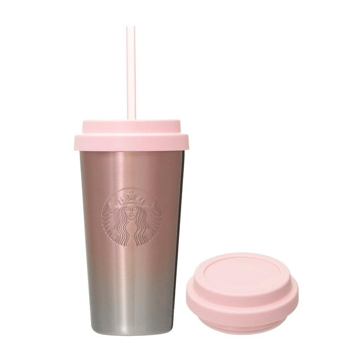 Starbucks Stainless Steel Tumbler with Interchangeable Lid Pink Gradient 473ml