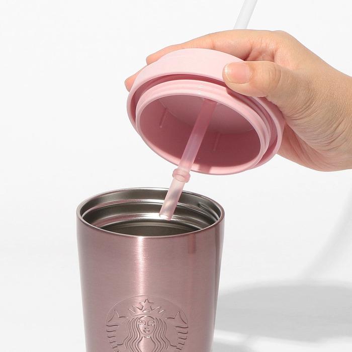 Starbucks Stainless Steel Tumbler with Interchangeable Lid Pink Gradient 473ml