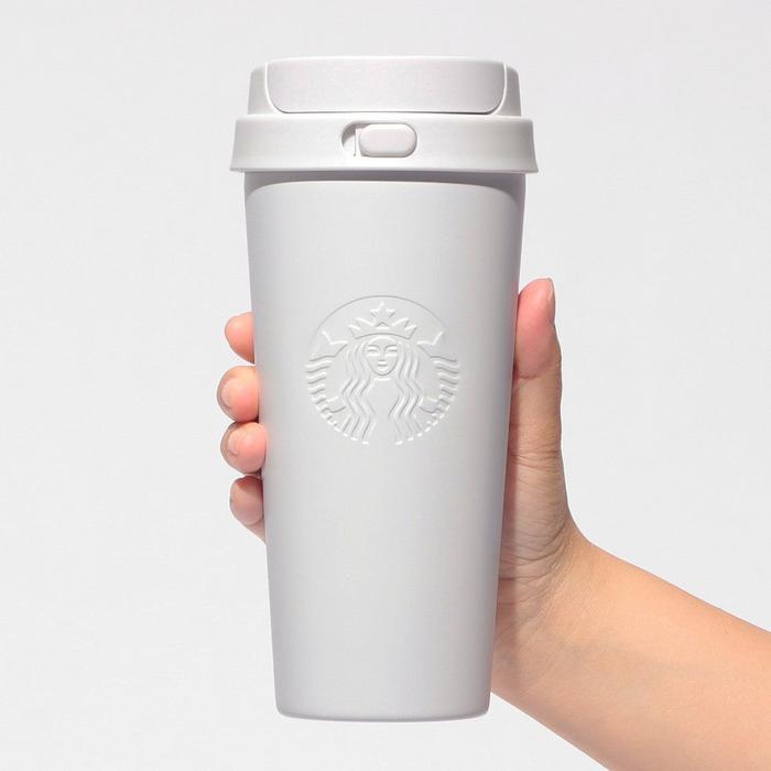 Bouteille TOGO en acier inoxydable recyclé Starbucks blanche mate 473 ml