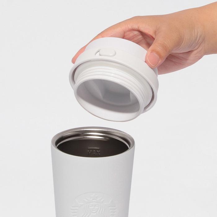 Bouteille TOGO en acier inoxydable recyclé Starbucks blanche mate 473 ml